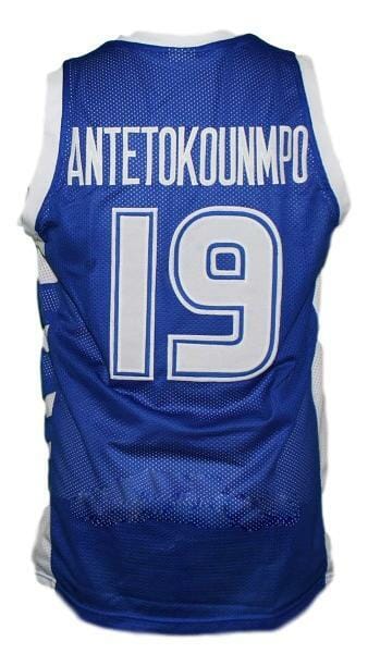 Giannis Antetokounmpo #19 Greece Basketball Jersey Blue