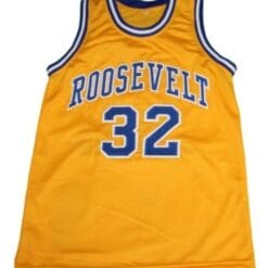 J.Erving #32 Roosevelt High School Basketball Jersey Yellow