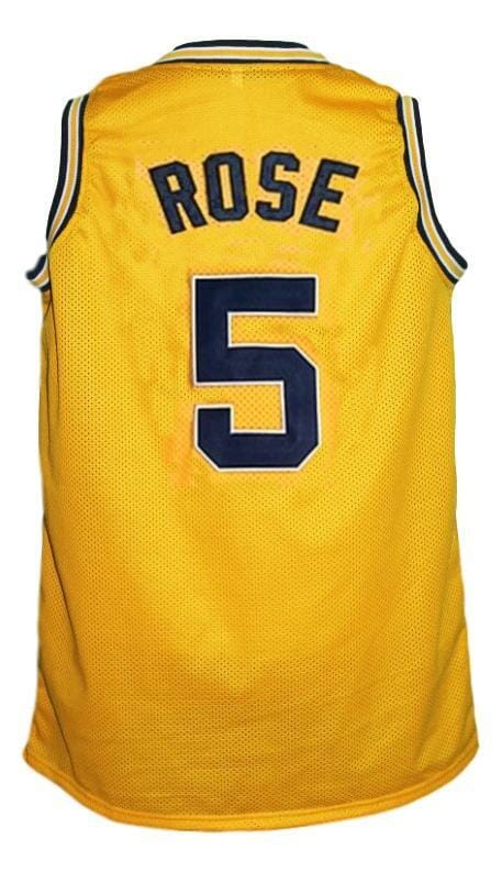 Jalen Rose #5 Custom College Basketball Jersey New Sewn Yellow