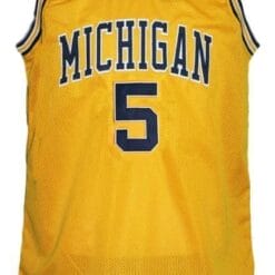Jalen Rose #5 Custom College Basketball Jersey New Sewn Yellow