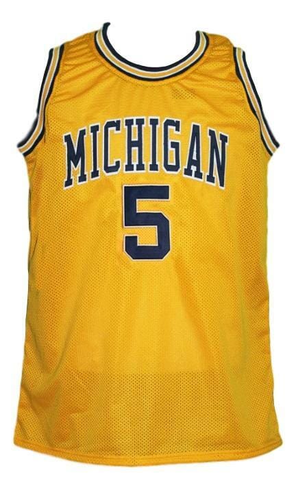 Jalen Rose #5 Custom College Basketball Jersey New Sewn Yellow