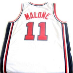 Karl Malone #11 Team USA BasketBall Jersey White