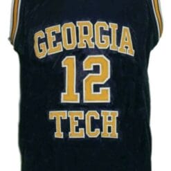 Kenny Anderson #12 College Basketball Jersey Sewn Navy Blue