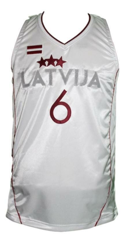Kristaps Porzingis Team Latvia Basketball Jersey White