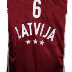 Kristaps Porzingis Team Latvija Basketball Jersey Maroon