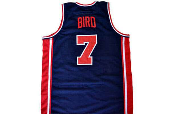 Larry Bird #7 Team USA Basketball Jersey Navy Blue