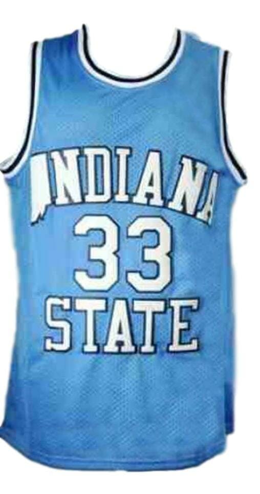 Larry Bird #33 College Basketball Jersey Sewn Blue
