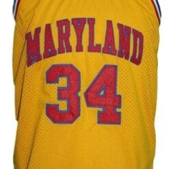 Len Bias #34 Custom College Basketball Jersey Yellow