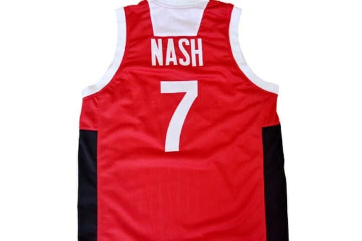 Steve Nash #7 Team Canada Basketball Jersey Red