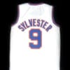 Sylvester Pussycat #9 Tune Squad Space Jam Basketball Jersey White