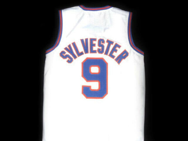 Sylvester Pussycat #9 Tune Squad Space Jam Basketball Jersey White