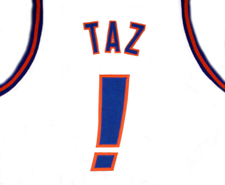 Taz ! Tune Squad Space Jam Basketball Jersey White