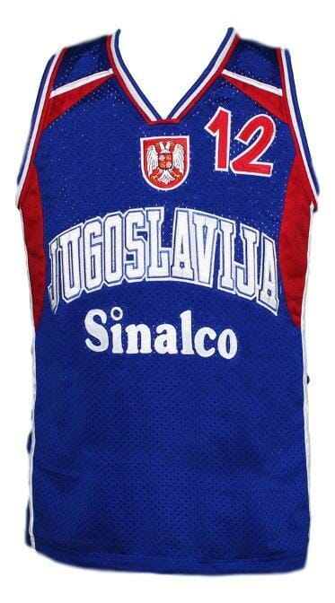 Vlade Divac Jugoslavija Yugoslavia Basketball Jersey New Sewn Blue