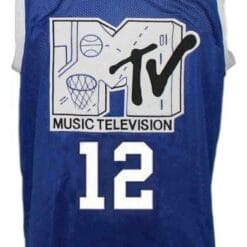Vlade Divac #12 Rock n'Jock Basketball Jersey Sewn Blue