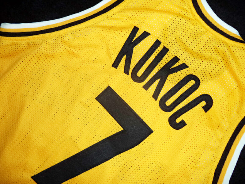 Toni Kucok #7 Jugoplastika Yugoslavia Basketball Jersey Yellow
