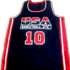 Clyde Drexler #10 Team USA Basketball Jersey Navy Blue