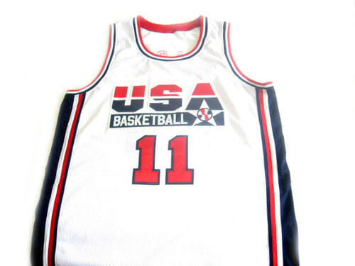 Karl Malone #11 Team USA BasketBall Jersey White