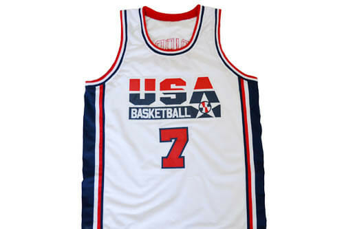 Shawn Kemp #7 Team USA New Basketball Jersey White