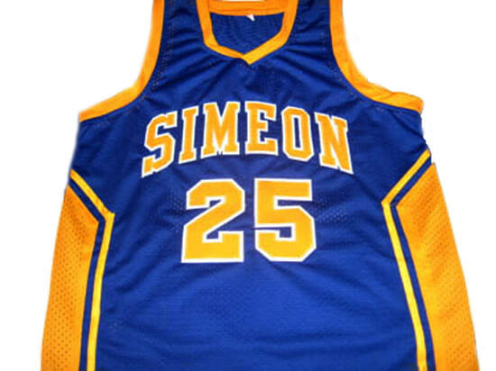 Derrick Rose #25 Simeon High School Basketball Jersey Blue