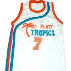 Funkystuff #7 Flint Tropics Semi Pro Basketball Jersey White