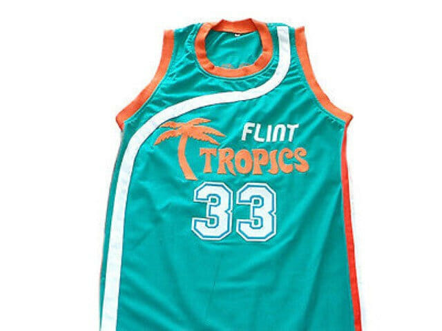Jackie Moon #33 Flint Tropics Semi Pro Basketball Jersey Teal Green