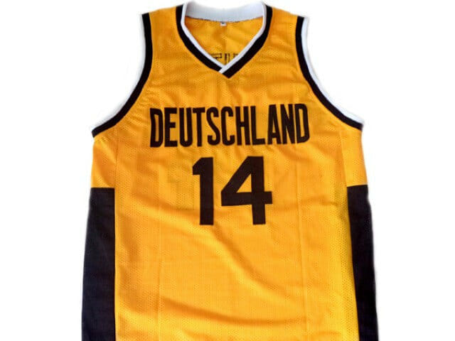 Dirk Nowitzki #14 Team Deutschland Germany Basketball Jersey Yellow