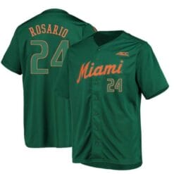 Alejandro Rosario Jersey Miami Hurricanes Baseball NCAA College Green Alumni #24