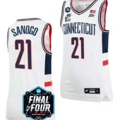 Adama Sanogo Jersey UConn Huskies 2023 NCAA National Championship March Madness White #21