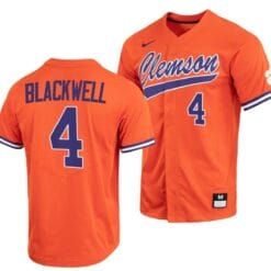 Benjamin Blackwell Jersey Clemson Tigers College Baseball Orange Full-Button #4
