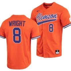 Blake Wright Jersey Clemson Tigers College Baseball Orange Full-Button #8