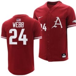 Braydon Webb Jersey Arkansas Razorbacks College Baseball Cardinal #24