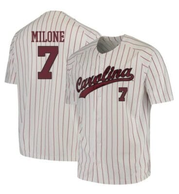 Brennan Milone Jersey South Carolina Gamecocks Baseball NCAA College White Red Stripe Alumni #7