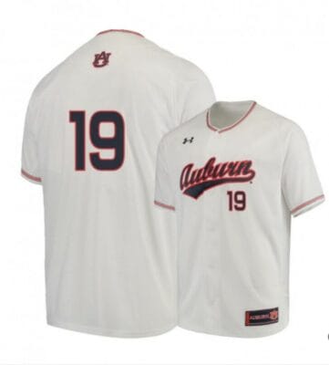 Brody Moore Jersey Auburn Tigers Baseball NCAA College White Alumni #19