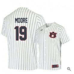 Brody Moore Jersey Auburn Tigers Baseball NCAA College White Blue Alumni #19
