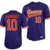 Bryar Hawkins Jersey Clemson Tigers College Baseball Purple Full-Button #10