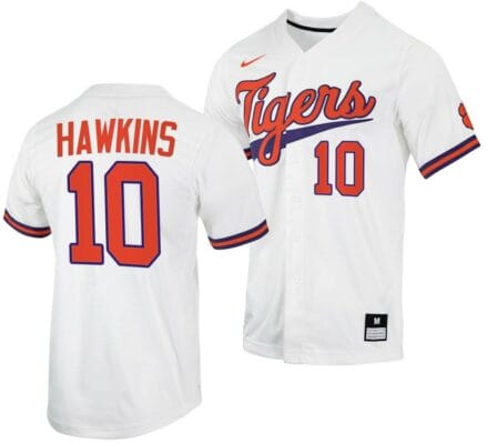 Bryar Hawkins Jersey Clemson Tigers College Baseball White #10