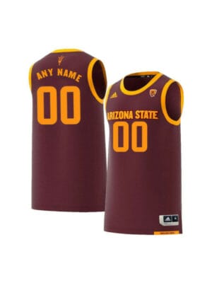 Custom Arizona State Jersey Name and Number Sun Devils College Basketball Maroon Retro