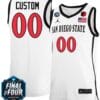 Custom San Diego State Aztecs Jersey Name and Number College Basketball 2023 NCAA Final Four White