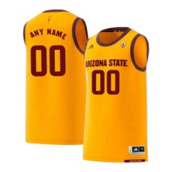 Custom Arizona State Jersey Name and Number Sun Devils College Basketball Yellow Retro