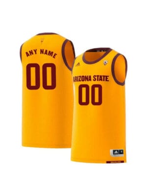 Custom Arizona State Jersey Name and Number Sun Devils College Basketball Yellow Retro