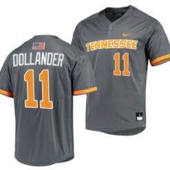 Chase Dollander Jersey Tennessee Volunteers Baseball NCAA College 2023 MLB Draft Top prospects Gray #11