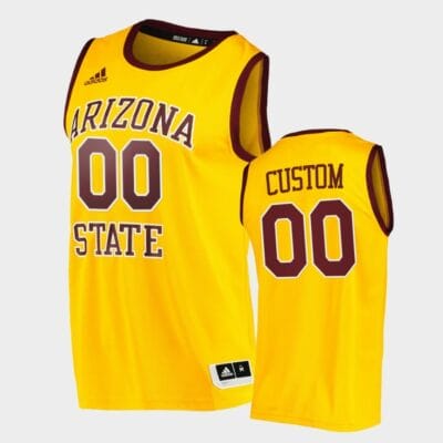 Custom Arizona State Jersey Name, Number Sun Devils College Basketball Gold
