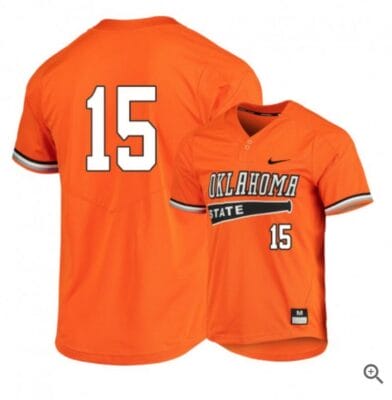 Cade Cabbiness Jersey Oklahoma State Cowboys Baseball NCAA College Orange Elite Alumni #15