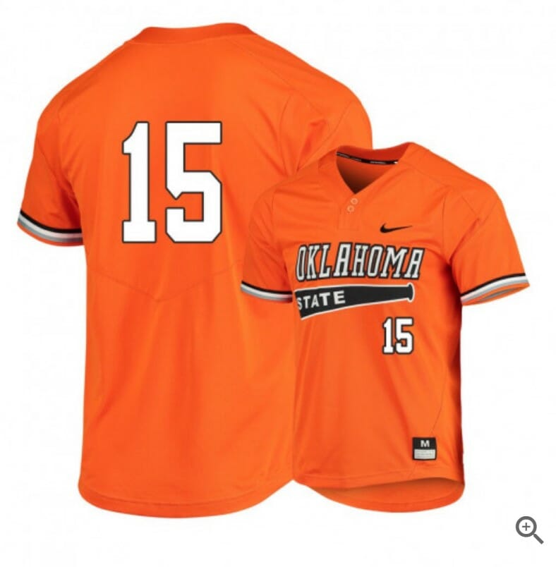Cade Cabbiness Jersey Oklahoma State Cowboys Baseball NCAA College Orange Elite Alumni #15