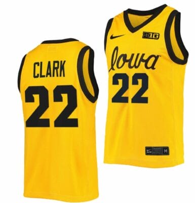 Caitlin Clark Jersey #22 Iowa Hawkeyes B1G Tournament Championship Gold 2022