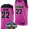 Caitlin Clark Jersey Iowa Hawkeyes College Basketball 2023 NCAA Final Four Pink #22