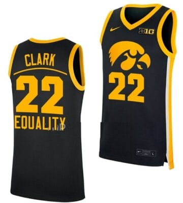 Caitlin Clark Jersey Iowa Hawkeyes College Basketball Equality Black #22