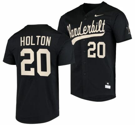 Carter Holton Jersey Vanderbilt Commodores College Baseball Replica Black #20