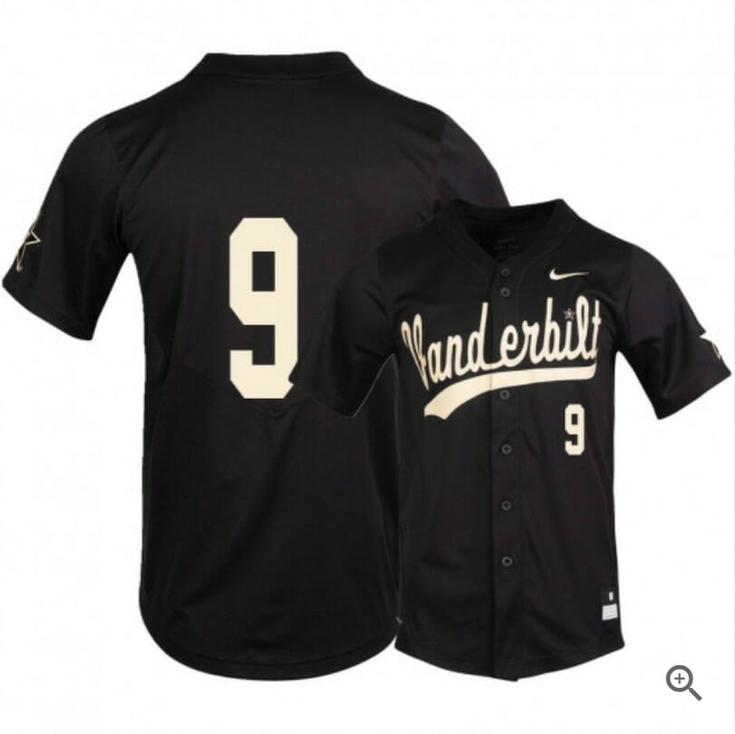Carter Young Jersey Vanderbilt Commodores Baseball NCAA College Black Alumni #9