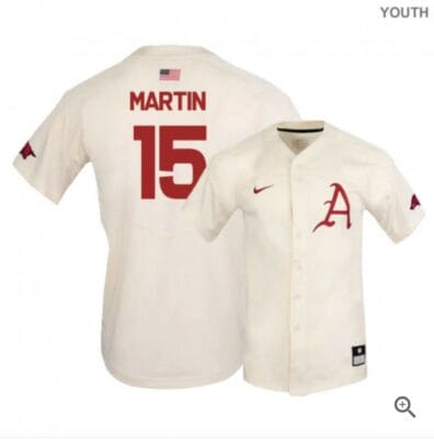 Casey Martin Jersey Arkansas Razorbacks Baseball NCAA College Alumni Elite White #15